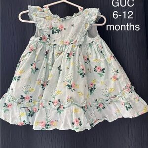 Janie and Jack Mint Floral Ruffle Dress with Pink & Yellow Flowers